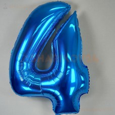 Шар (40''/102 см) Цифра, 4, Синий